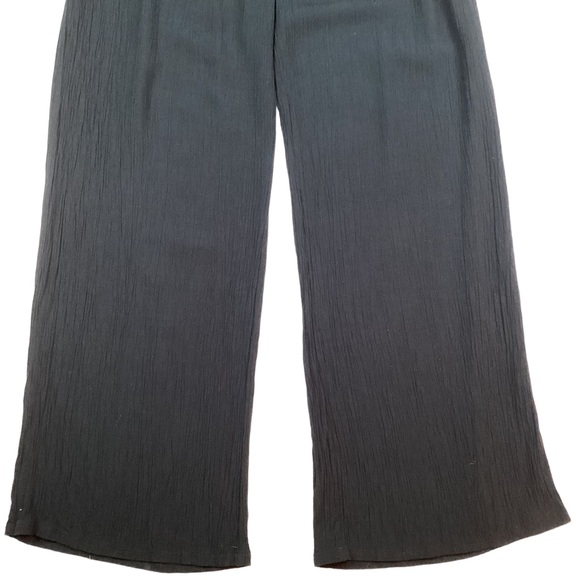 Three Dots Wide Leg Pant Black Crepe - Picture 9 of 14